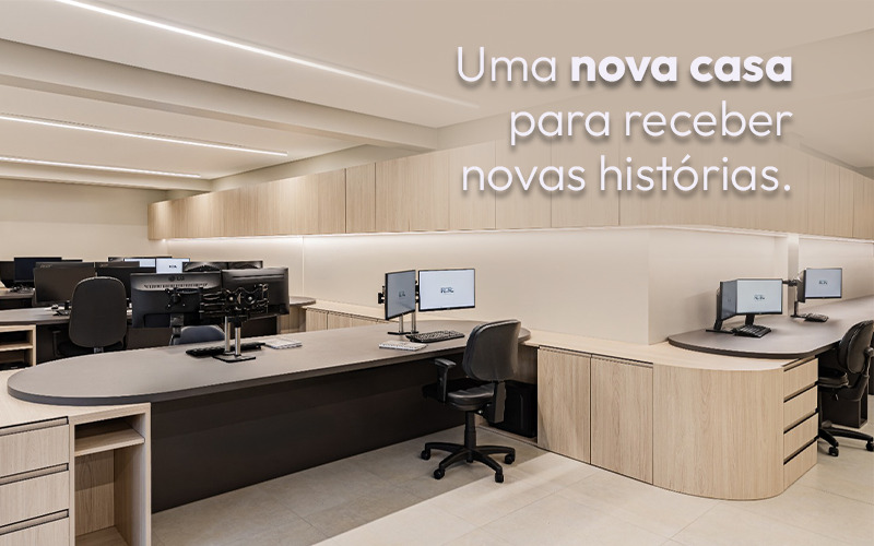 Fotografia ilustrativa com texto: O início de tudo: Uma nova casa para receber novas histórias