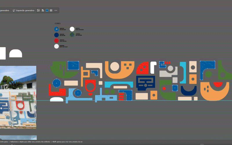 GIF mostrando parte do processo de criação do pattern do Check Up Lab no Adobe Illustrator - storytelling para marcas